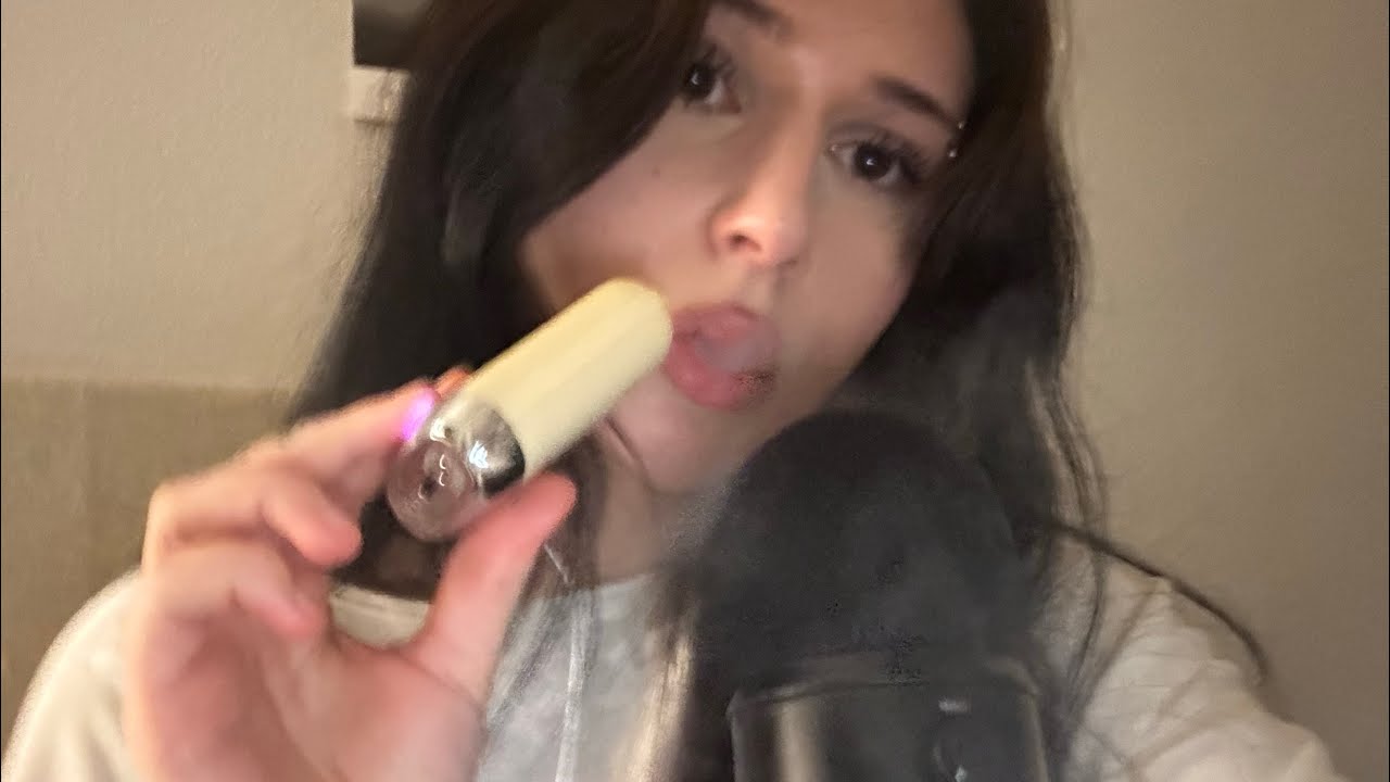 ASMR breathy whispering and vape sounds at 100% sensitivity 