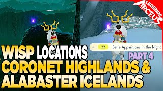 Every Wisp Location in Coronet Highlands & Alabaster Icelands - Pokemon Legends Arceus