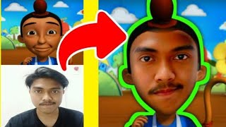 cara menukar wajah dengan karakter upin ipin
