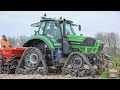 Deutz Fahr Agrotron 7250 TTV on Soucy Tracks | Planting onions | Uien planten