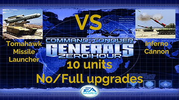 Command and Conquer Generals ZeroHour 10 Inferno Cannons VS Tomahawk Missile Launchers