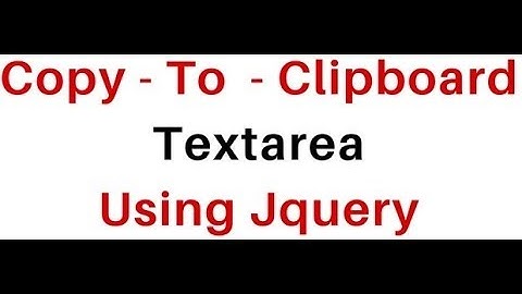 textarea text how to copy to clipboard using jquery