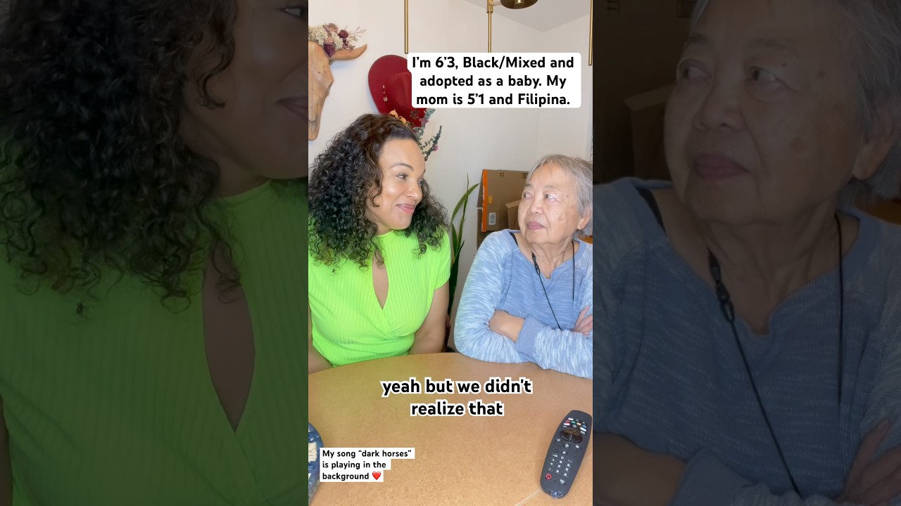 Black and adopted by Filipinos! I&rsquo;m 6&rsquo;3 and my mom is 5&rsquo;1 🤯 #adopted #adoptionstory #filipino