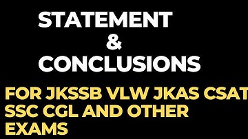 Statement and conclusions reasoning for jkssb vlw|reasoning for jkssb|Statement and conclusions