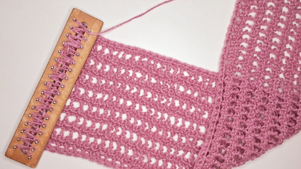 Punto calado bonito en telar rectangular | Nivel intermedio