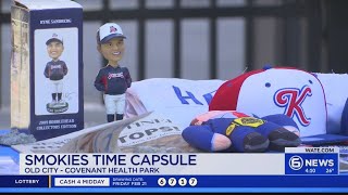 Knoxville Smokies bury time capsule at new stadium