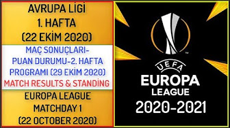 2020 2021 Uefa Avrupa Ligi Fikstur Mac Sonuclari Puan Durumu Mac Programi Uefa Europe League 2020 2021 Matchday Results Table Fixtures Uel Ual Youtube