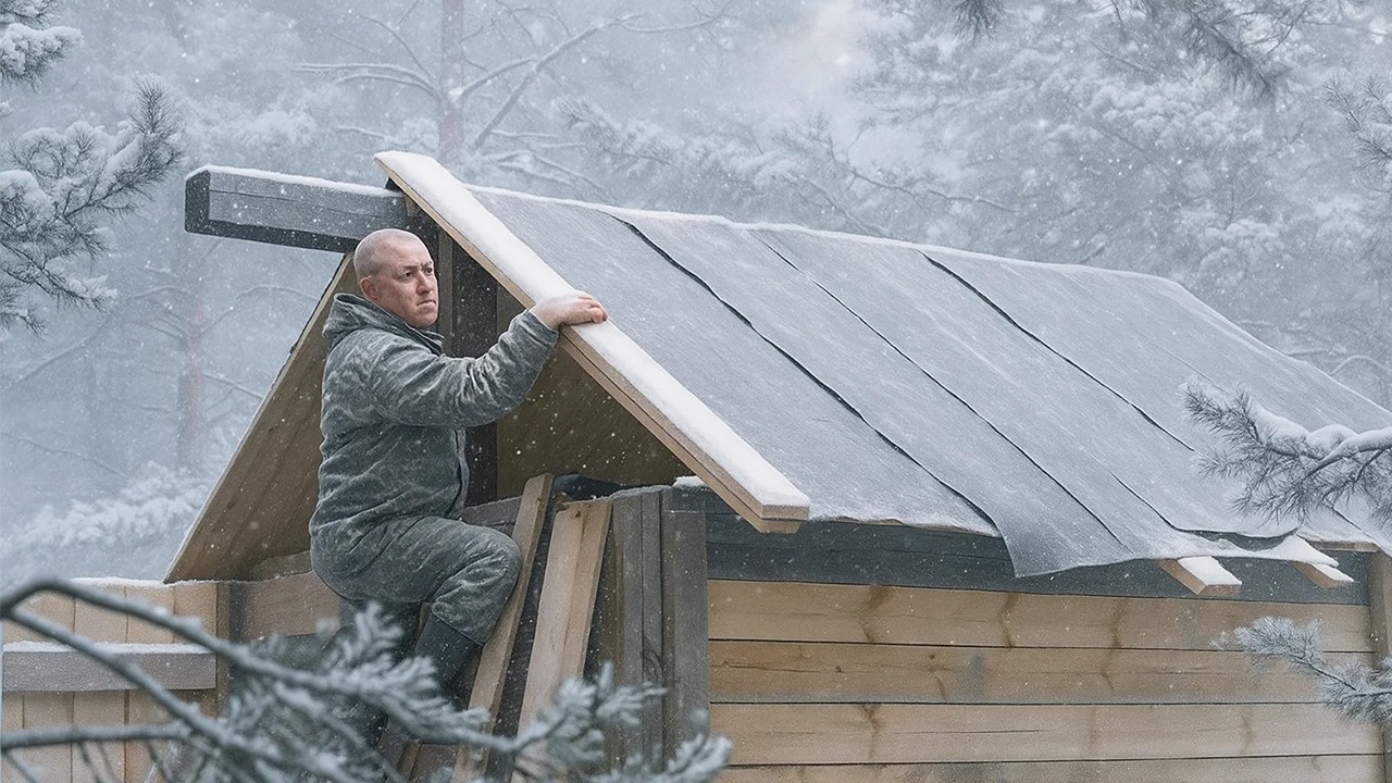 A HARSH WINTER IS COMING. I BUILT A CABIN HERE TO SURVIVE IT. FROM START TO FINISH!