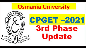 OU CPGET-2021 3rd Phase web Option Update 🔥 || OU FAST UPDATES.COM