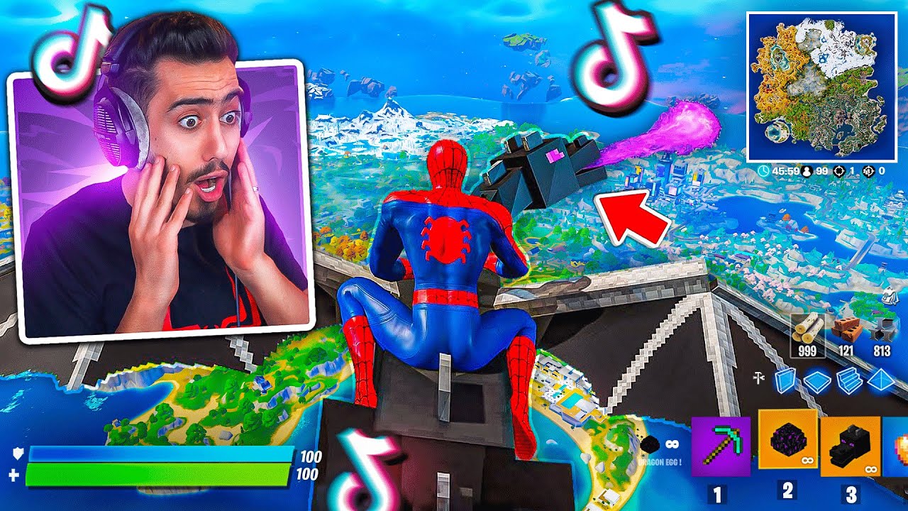 جربت أغرب مابات الكريتف 2 في التيك توك 🔥😱 (تنين في فورت نايت) !!