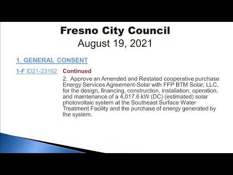 Fresno City Council Meeting - 8/19/2021