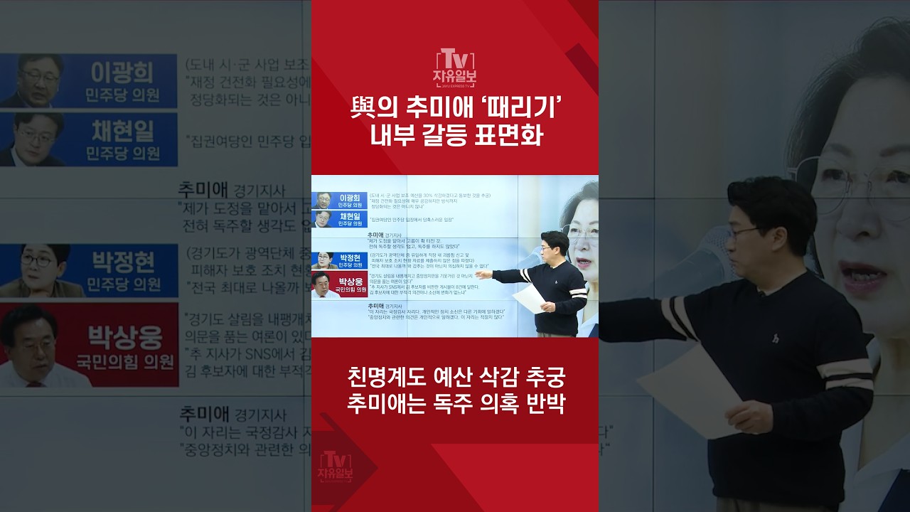 與의 추미애 ‘때리기’ 내부 갈등 표면화