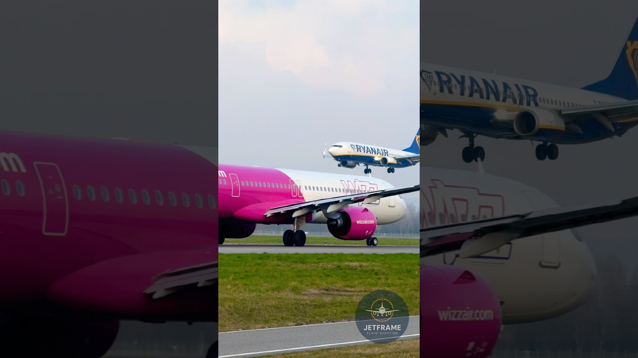 Ryanair Boeing 737-800 lands at BGY Bergamo airport 