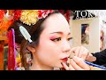 ASMR 京都で体験する花魁メイクアップ(白塗り,着付け) Japanese Oiran Makeup Cosplay