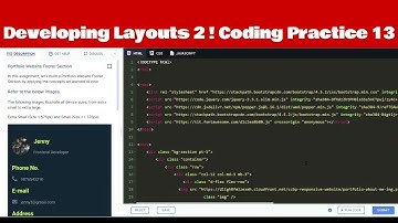 Coding Practice 13 | Developing Layouts-2 | Portfolio Website Footer Section | #nxtwave #ccbp
