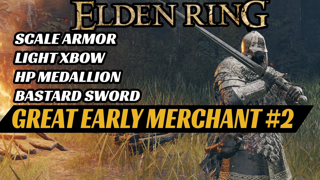Great Early Game Merchant (HP Medallion, Bastard Sword, Scale Armor Set