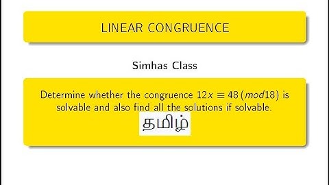 Linear congruence || Determine whether the  12x\equiv 48(mod  18) is solvable.
