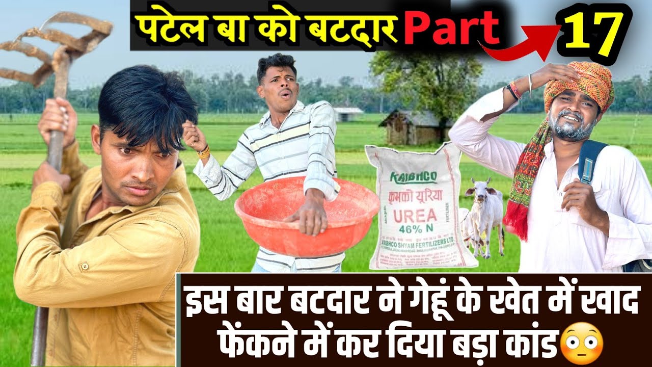 गेहूं के खेत में यूरिया खाद फेंकना था😳 | पटेल बा को बटदार P-17 @mptourbyvikas  | raju seth 2156