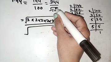 square root of 1.44 by prime factorization.square root of decimal number by prime factorization