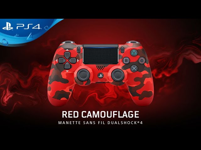 Manette Sans Fil Dualshock 4 Red Camouflage Ps4 Youtube