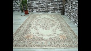 Beige Vintage Turkish Rug, Wool - Woven - From 70S 6.36X10 Ft. H-1458