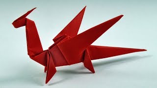 Как сделать бумажного дракона - оригами простой Дракон