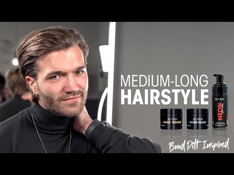 Medium Long Hairstyle for men - Brad Pitt inspired