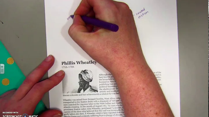 Analyzing Phillis Wheatly's 'On Being Brought From...
