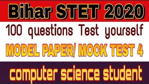 Bihar stet computer science model paper/model question/mock test 4 #biharstetcomputerscience