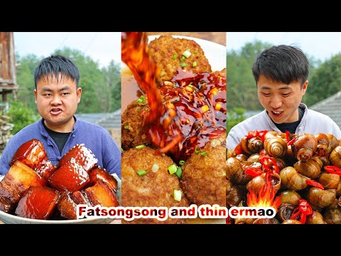 mukbang | pizza | Bo Bo Chicken | lion head | coconut snail | Spicy Escargot | chinese food| tzuyang