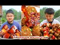 mukbang | pizza | Bo Bo Chicken | lion head | coconut snail | Spicy Escargot | chinese food| tzuyang