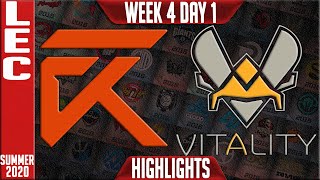 XL vs VIT Highlights | LEC Summer 2020 W4D1 | Excel vs Team Vitality