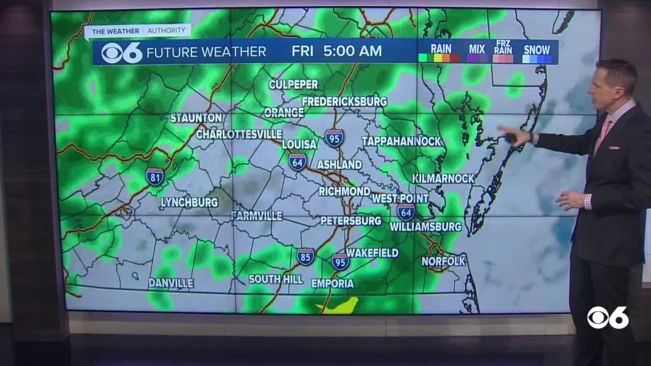 Hour-by-hour look at rain chances in Virginia Thursday, Friday - YouTube