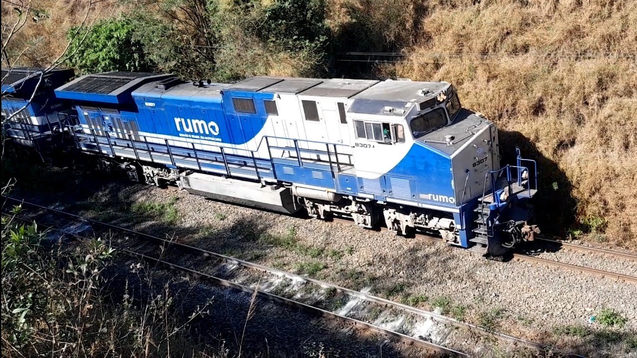 Cruzamento de 2 TRENS Rumo simultâneamente Reserva-PR, com Dupla de ...