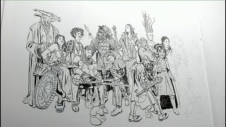 Inking 'The Guild' Painting (DAY THREE)