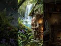 #Peaceful Nature | Sparrow &amp; Waterfall Scene 💦 #nature #birds #peaceofmind #shorts #beautiful