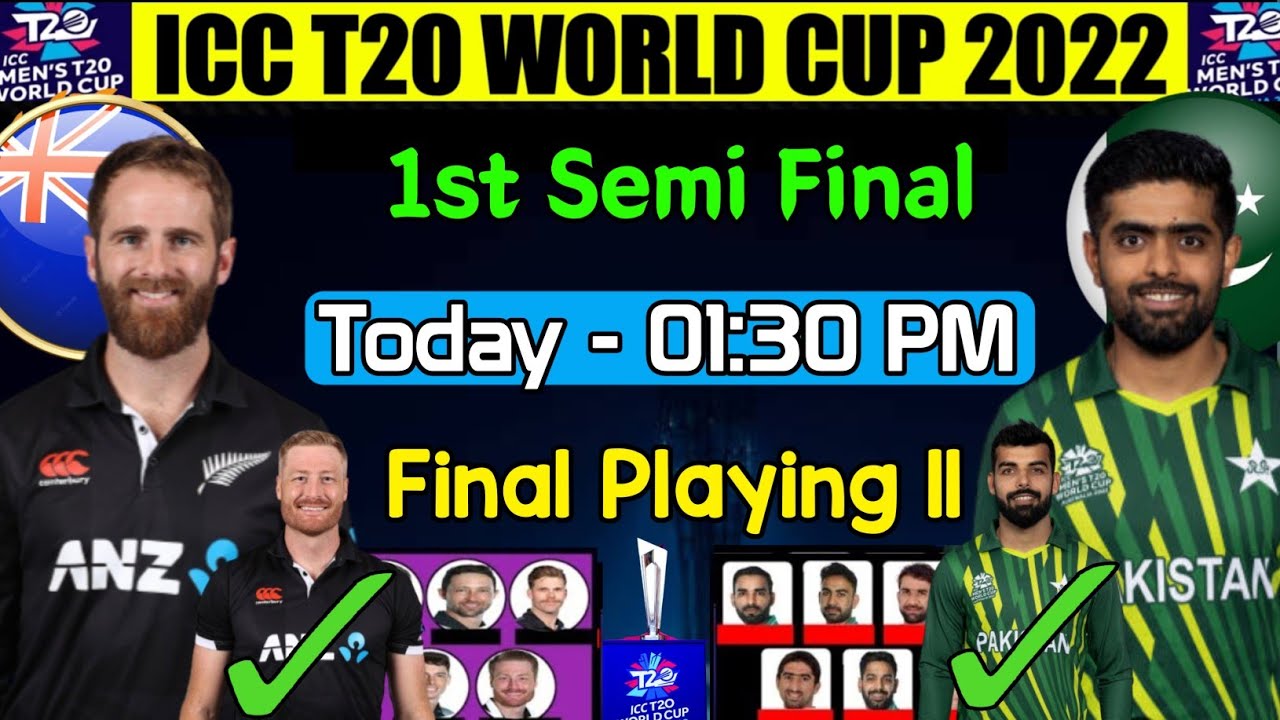 ICC T20 World Cup 2022 | 1st Semi Final Pakistan vs New Zealand Playing ...