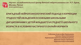 Мастер-класс &quot;Бригадный нейропсихологический подход к коррекции&quot; 16.11.2022