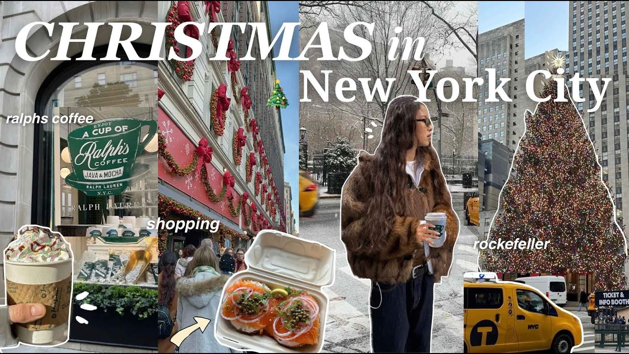 NYC CHRISTMAS VLOG *holiday markets, ralphs coffee, shopping, bagels* a very FESTIVE nyc vlog