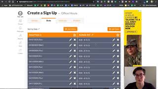 Sign Up Genius Set up for Office Hours