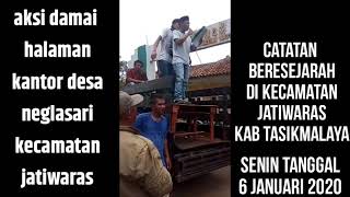 Warga demo di halaman kantor desa neglasari kecamatan jatiwaras kabupaten tasikm