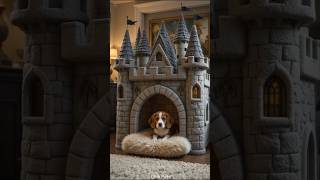Cute Dog Castle House Beagle Puppy In Cozy Plush Fortress Dog Bed Ideas