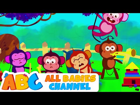 All Babies Channel | Five Little Monkeys Jumping On The Bed | Nursery Rhymes | Kids Songs