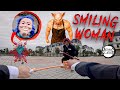 DEMON SLAYER VS SMILING WOMAN ESCAPE IN REAL LIFE  50.0 | Horror Parkour Pov Short | Bubbles 3Run