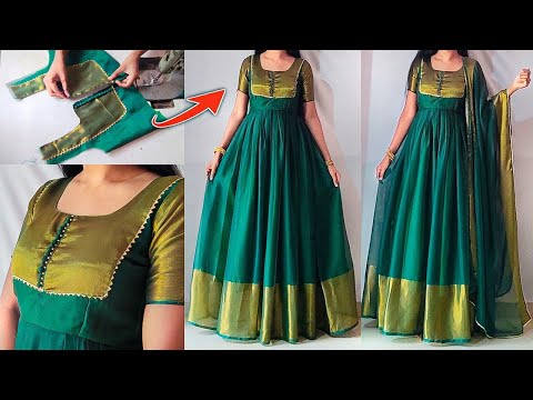 Convert old sarees to into long gowns | Sparkling Fashion