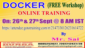 DOCKER (FREE Workshop) Online Training @ DURGASOFT