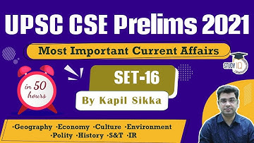 UPSC CSE Prelims 2021 - Most Important Current Affairs for UPSC Prelims - Set 16 by Kapil Sikka