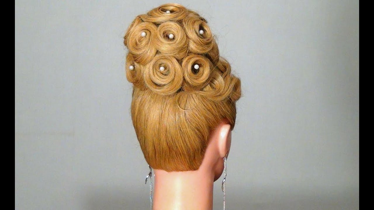 Bridal hairstyle for long hair tutorial. Stunning wedding updo. - YouTube