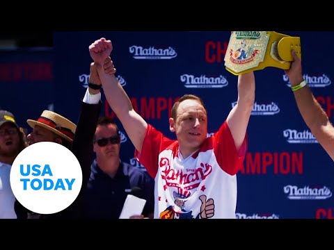 Joey Chestnut wins 15th Mustard Belt at Nathan's Hot Dog Eating Contest| USA TODAY