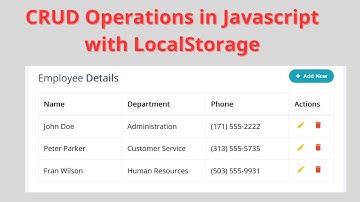javascript hướng dẫn liệt kê thêm sửa xóa CRUD với localstorage | JavaScript CRUD with Local Storage